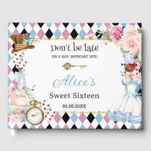 Libro De Visitas Alice en Wonderland Dulces 16 Cumpleaños Quinceañe