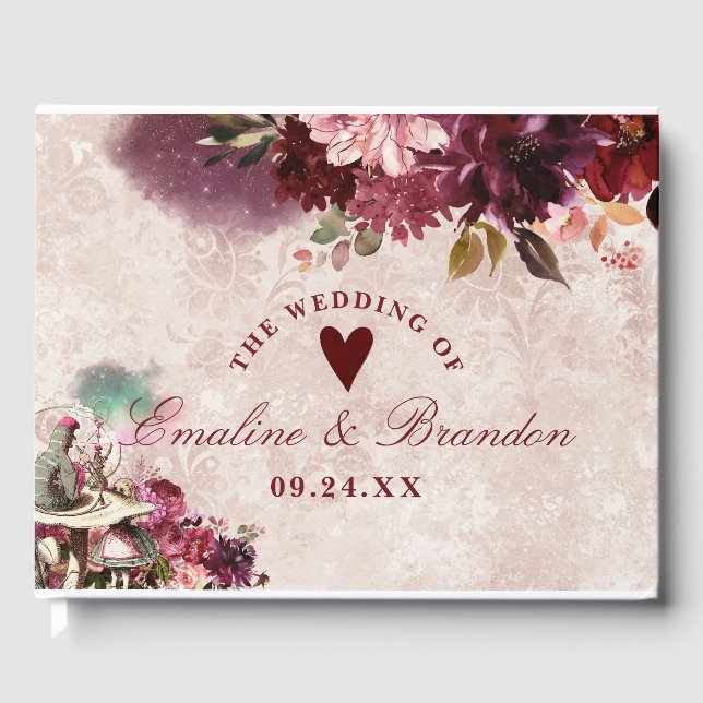 Libro De Visitas Alicia en el país de las maravillas elegida Boda f (Anverso)