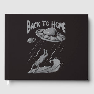 Libro De Visitas alienígena ufo navegando en ilustracion con vuelta