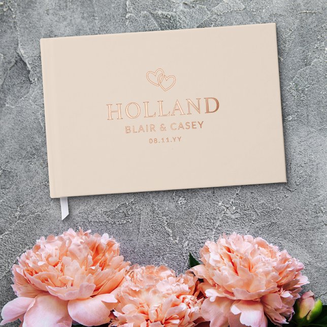 Libro De Visitas Almond Interlocked Hearts Romantic Boda (Subido por el creador)