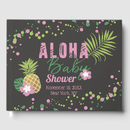 Libro De Visitas Aloha Baby Chica Rosado y Verde Tropical Baby Show