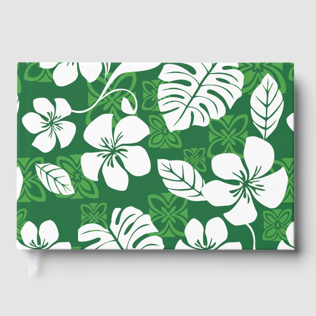 LIBRO  DE VISITAS ALOHA FRIDAY PATTERN EN VERDE (Anverso)