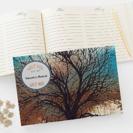 Libro De Visitas Alquiler de vacaciones de arte acuarela de árbol