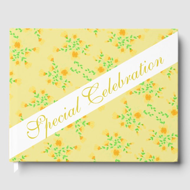 Libro De Visitas Amarillo con flor (Anverso)