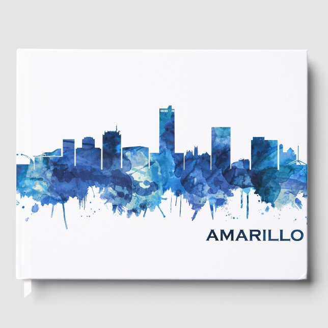 Libro De Visitas Amarillo Texas Skyline Blue (Anverso)