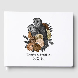 Libro De Visitas Amber Floral Owls Gothic Boda