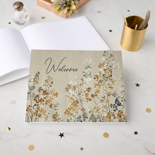 Libro De Visitas Amber meadow floral (Anverso Abierto)