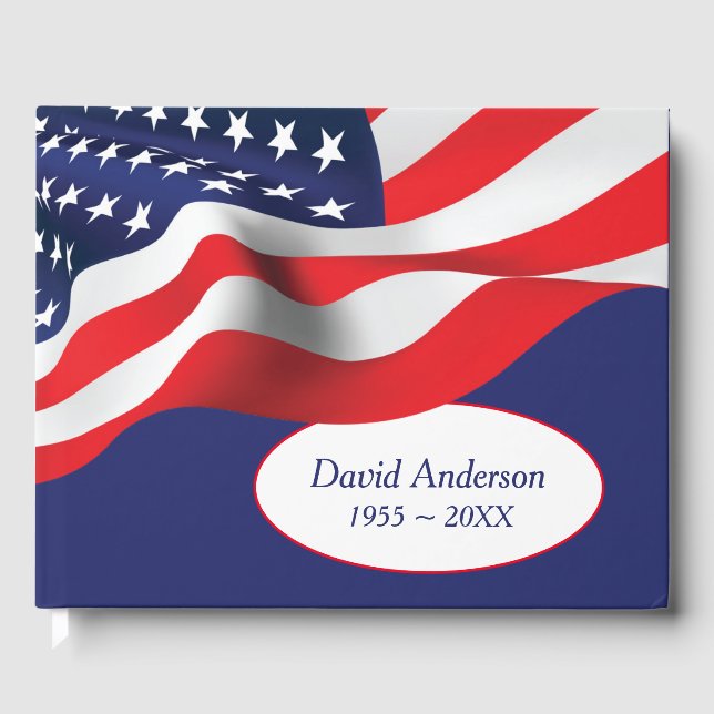Libro De Visitas American Flag for Veteran Funeral (Anverso)