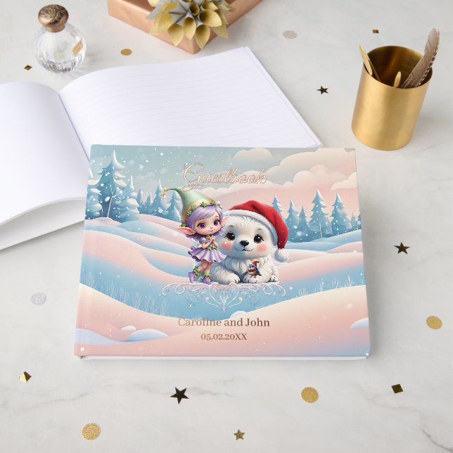 Libro De Visitas Amigos en un mundo de fantasía. (Anverso Abierto)