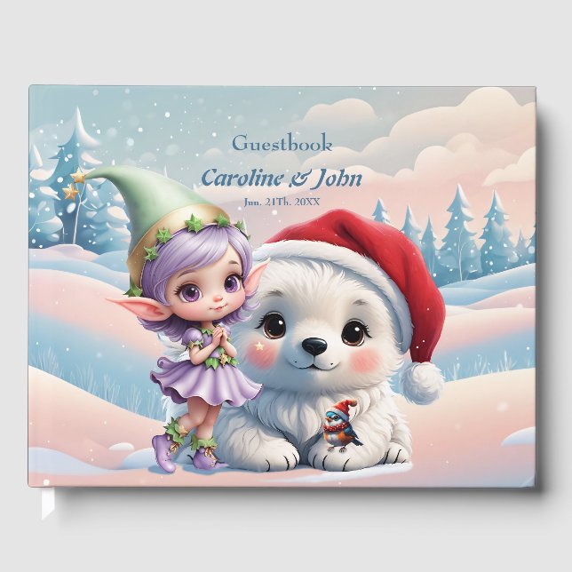 Libro De Visitas Amigos en un mundo de fantasía. (Anverso)