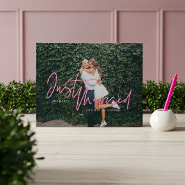 Libro De Visitas Amor eléctrico Neon Pink Just Married Photo