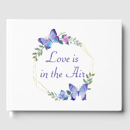 Libro De Visitas Amor Mariposa Acuarela Mariposas Boda Azul