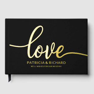 Libro De Visitas Amor Simple Chic Caligrafía Boda