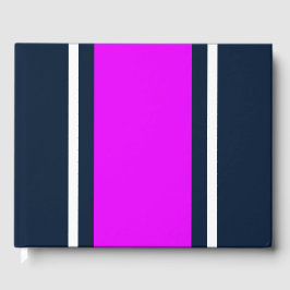 Libro De Visitas Amplias franjas tropicales de Carreras blanca rosa