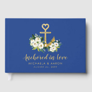 Libro De Visitas Anclado Boda Náutico Floral Amor