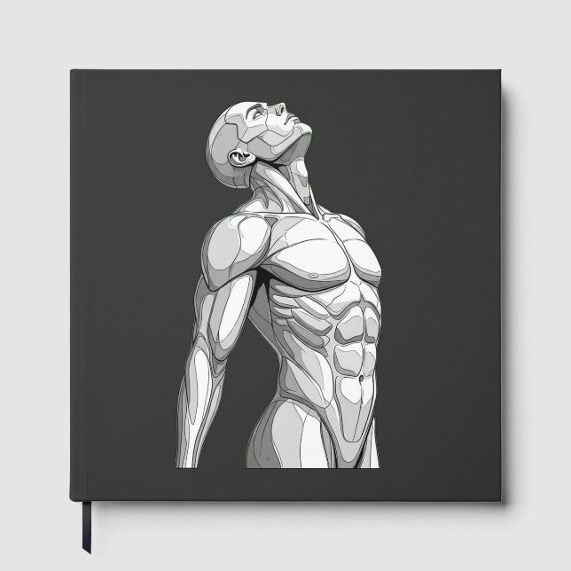 Libro De Visitas Android Anatomy: Futuristic Cyborg Foil Guestbook (Anverso)