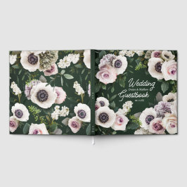 Libro De Visitas Anémona blanca sobre esmeralda