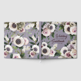 Libro De Visitas Anémona Blanca sobre Gris Gota del Norte