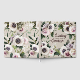 Libro De Visitas Anémona blanca sobre pálido perfecto