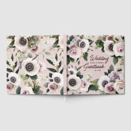 Libro De Visitas Anemono blanco sobre Mauve Chalk