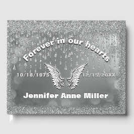 Libro De Visitas Angel Tears Silver Memorial Guest Book