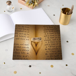 Libro De Visitas Anillo de boda sombra corazón en Biblia