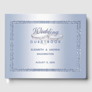 Libro De Visitas Anillos de Boda de de guiñada y Purpurina de guiñ