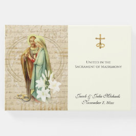Libro De Visitas Anillos de novia y de Groom Boda católico