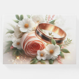 Libro De Visitas Anillos y flores bodas