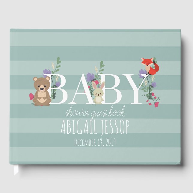 Libro De Visitas Animales del Bosque Baby Shower (Anverso)
