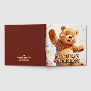 Libro De Visitas Animales para Cumpleaños de Niños - Osito de Peluc