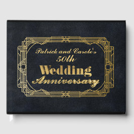 Libro De Visitas Aniversario Boda 3D Gold personalizado
