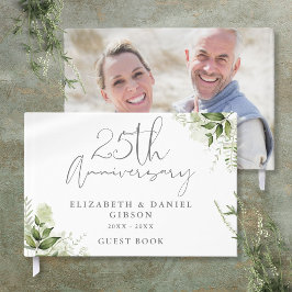 Libro De Visitas Aniversario de Bodas de Plata 25 Años Foto con Ver
