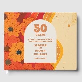 Libro De Visitas Aniversario de Bodas Retro Funky 50