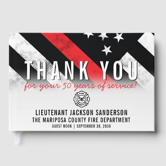 Libro De Visitas Aniversario de la jubilación de bomberos delgada l (Anverso)