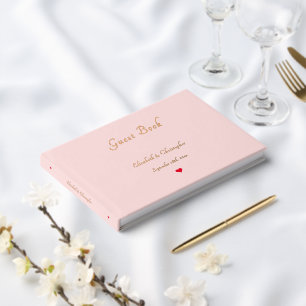 Libro De Visitas Aniversario de los Bodas del oro rosa del Pastel E