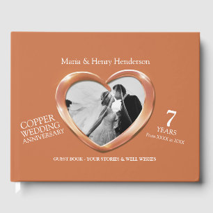 Libro De Visitas Aniversario de los corazones de las fotos de los b