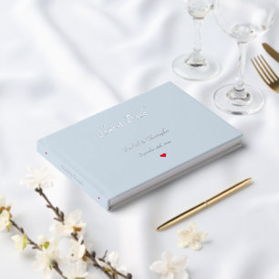 Libro De Visitas Aniversario elegante de Bodas turcos de plata azul