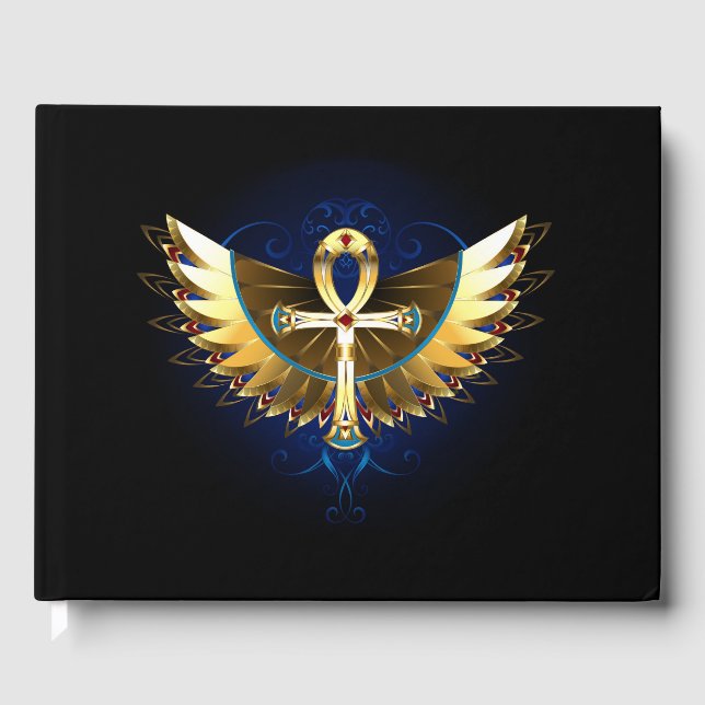 Libro De Visitas Ankh de oro con alas (Anverso)