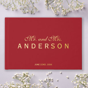 Libro De Visitas Antecedentes personalizado Sr. y Sra. Script Elega