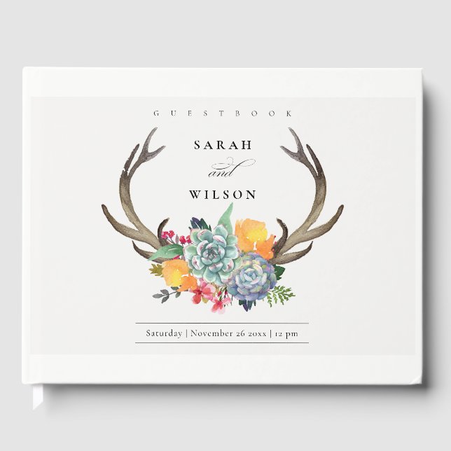 LIBRO DE VISITAS ANTLER FLORENTE SUCULENTE BOHEMIAN ALLURE MONOGRAM (Anverso)