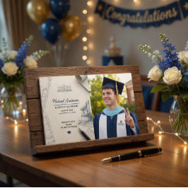 Libro De Visitas Anuncio de graduación con foto de plano del arquit