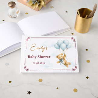 Libro De Visitas Apenas Podemos Esperar Oso de peluche niño Baby sh
