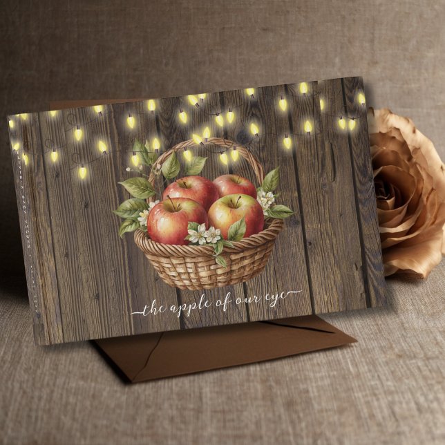 Libro De Visitas Apple De Nuestro Ojo Cae Floral Madera Baby Shower (Subido por el creador)
