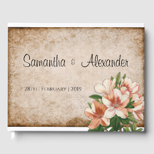 Libro De Visitas Apricot Lilies Vintage Wedding