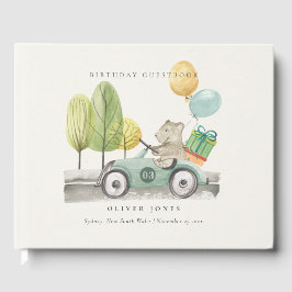 Libro De Visitas Aqua Green Cualquier Edad Fiesta de Cumpleaños Ted