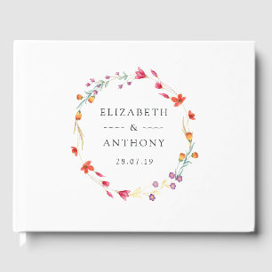 Libro De Visitas Aquarelle Wildflower Spring Wedding
