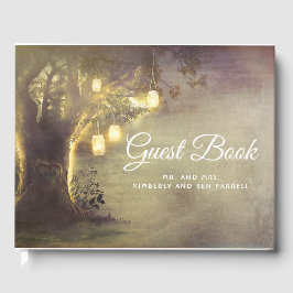 Libro De Visitas Árbol de amor ruso y Boda de Mason Jar Lights