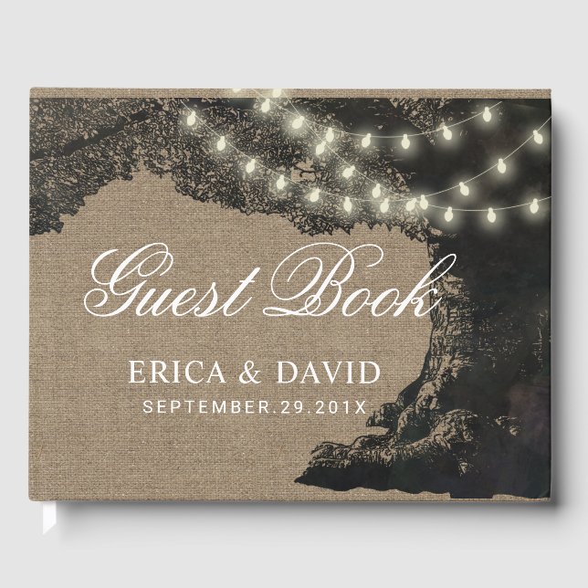 Libro De Visitas Árbol de cosecha de Boda rústico (Anverso)