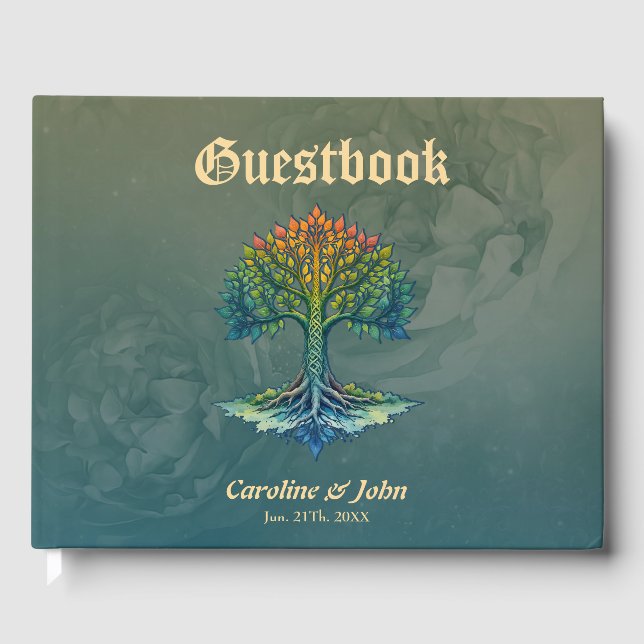 Libro De Visitas Árbol de la Vida Amanecer Cambiante (Anverso)